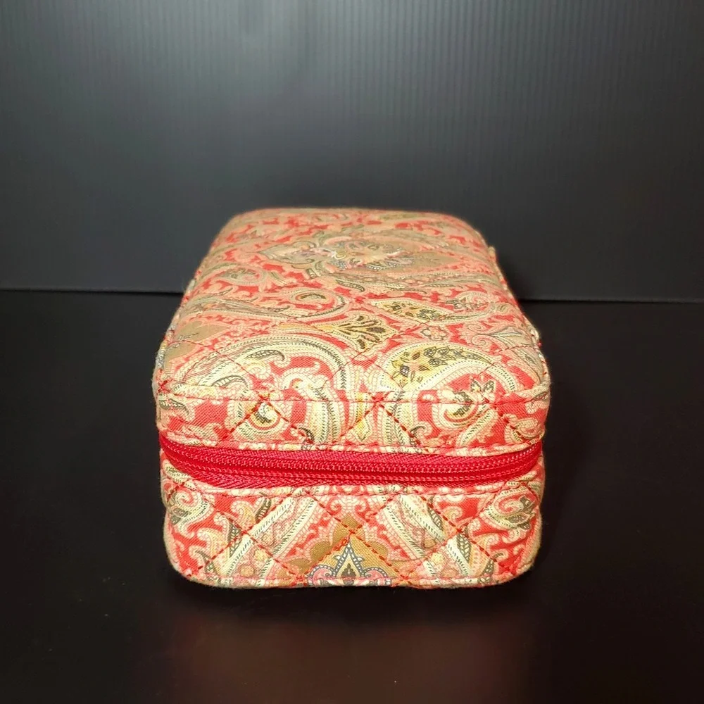 Encante‎ Accessories Compact Travel Jewelry Box Full Zippered Paisley Quilted